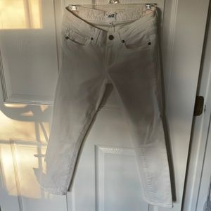 Size 26 Paige skinny cropped white jeans